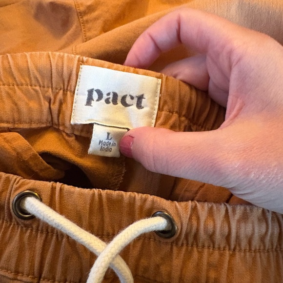 Pact Women's Ankle Cropped Drawstring Pants in Clay Size L - Picture 5 of 5